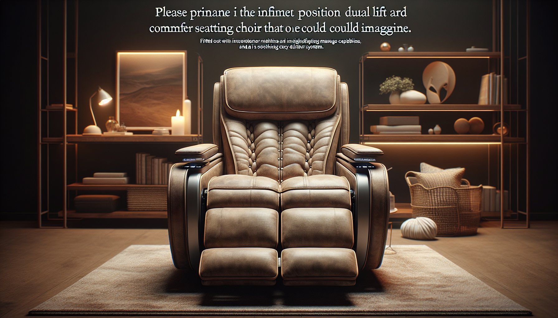 For Ultimate Comfort: The Infinite Position Dual Motor Lift Recliner with Massage, Heat, and Stylish Rivet Design