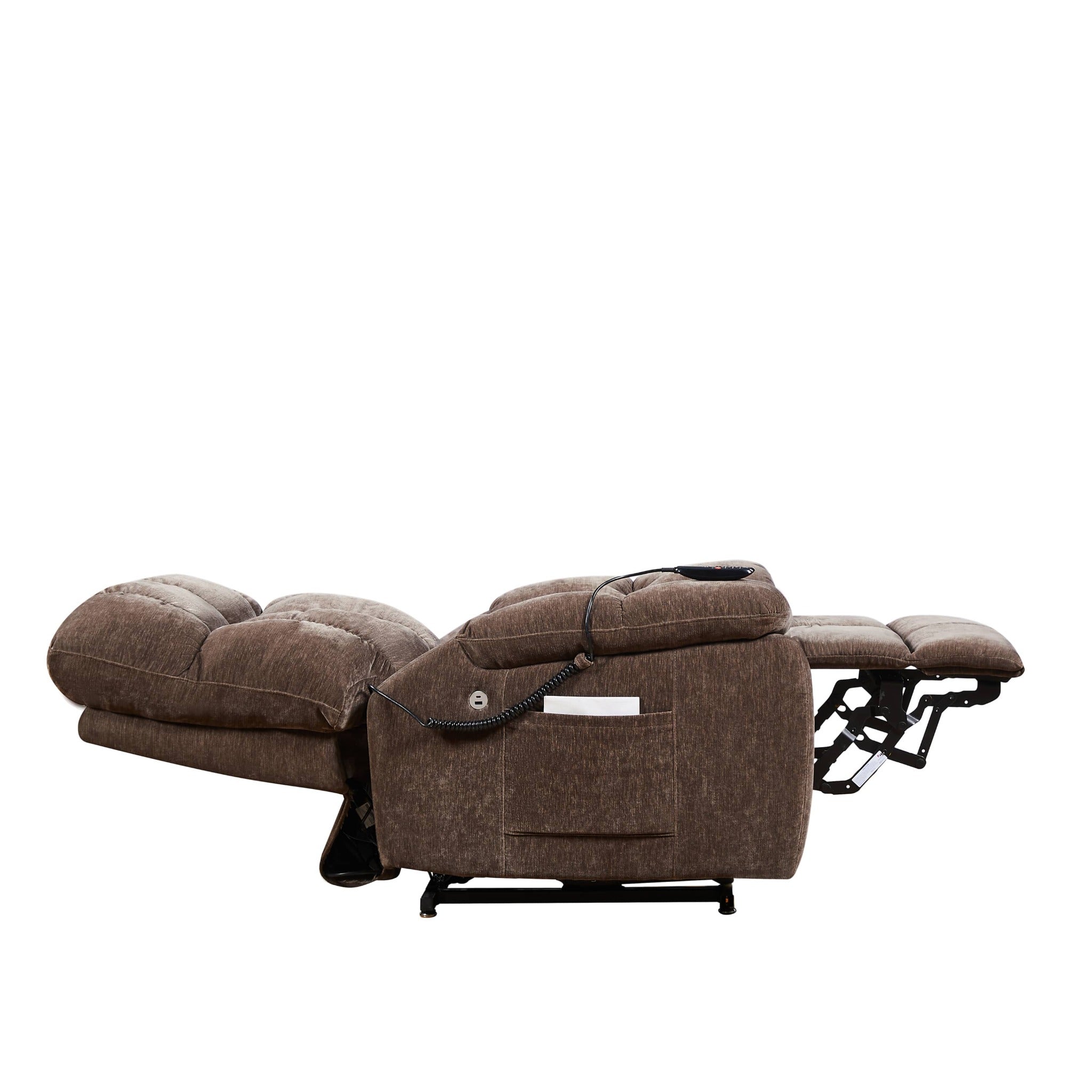 Power Lift Recliner Chair with 2-Motor Massage and Heat, Brown