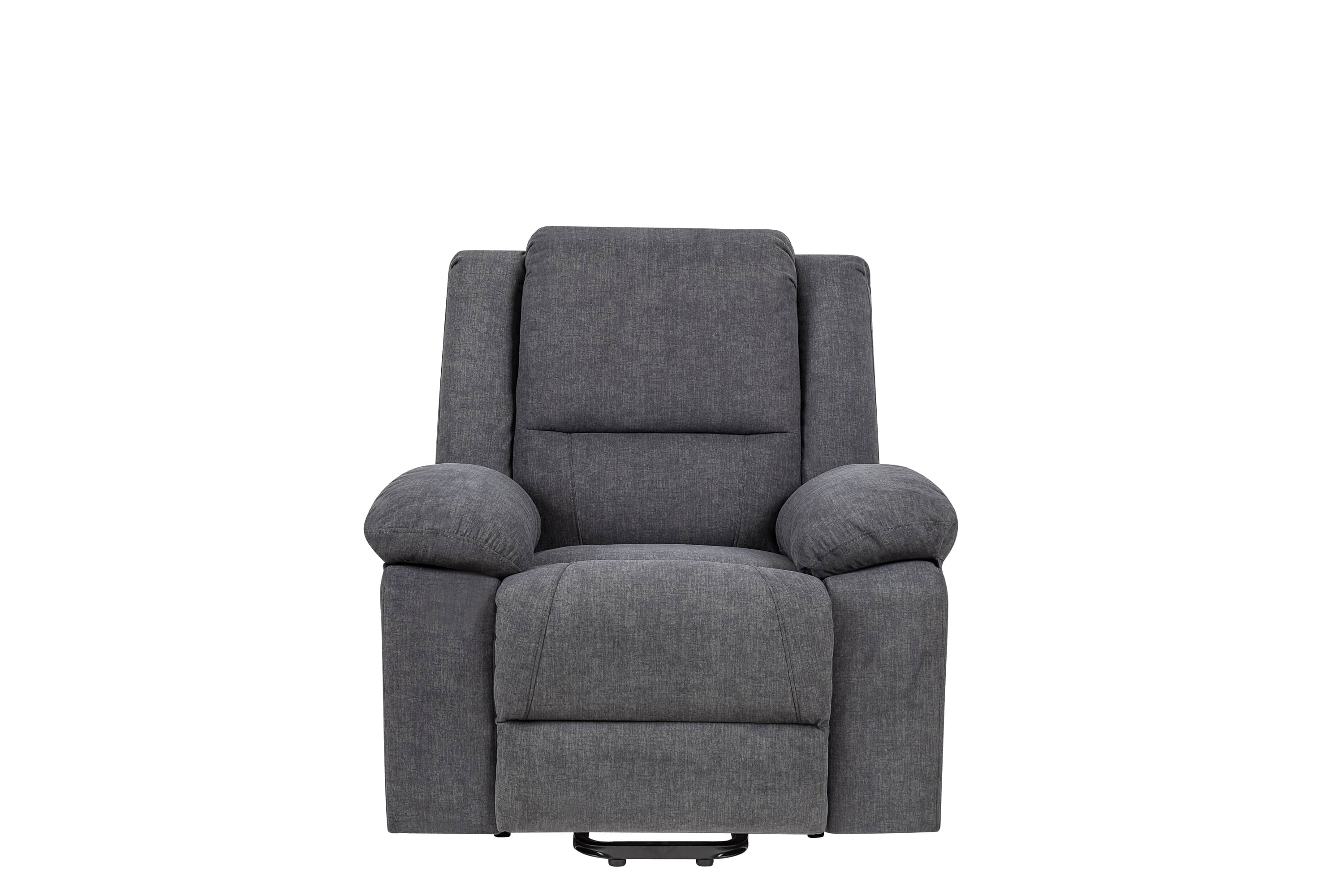 Heavy Duty Power Recliner Chair With Massage and Heating, Grey, front view, seated