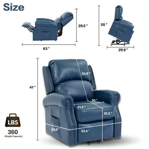 Lift Chair Recliner, Blue