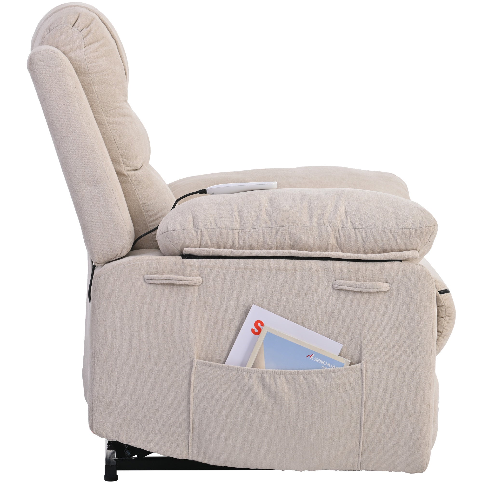 Beige Power Lift Chair Right Profile