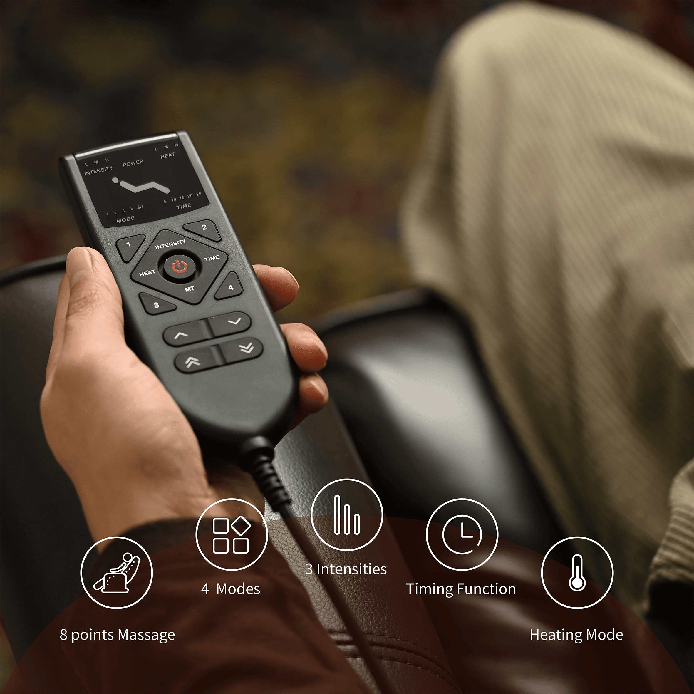 Brown Electric Power Lift Recliner Chair, remote with Massage and Heat