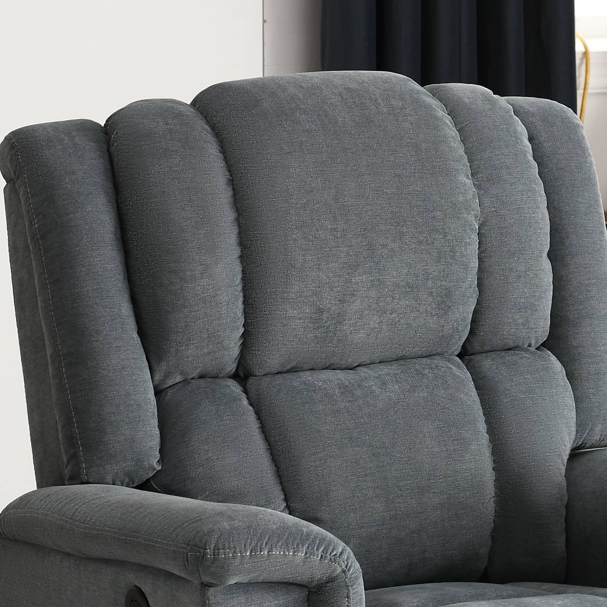 Infinite Position Power Lift Recliner with Heat and Massage, Gray, head and back rest