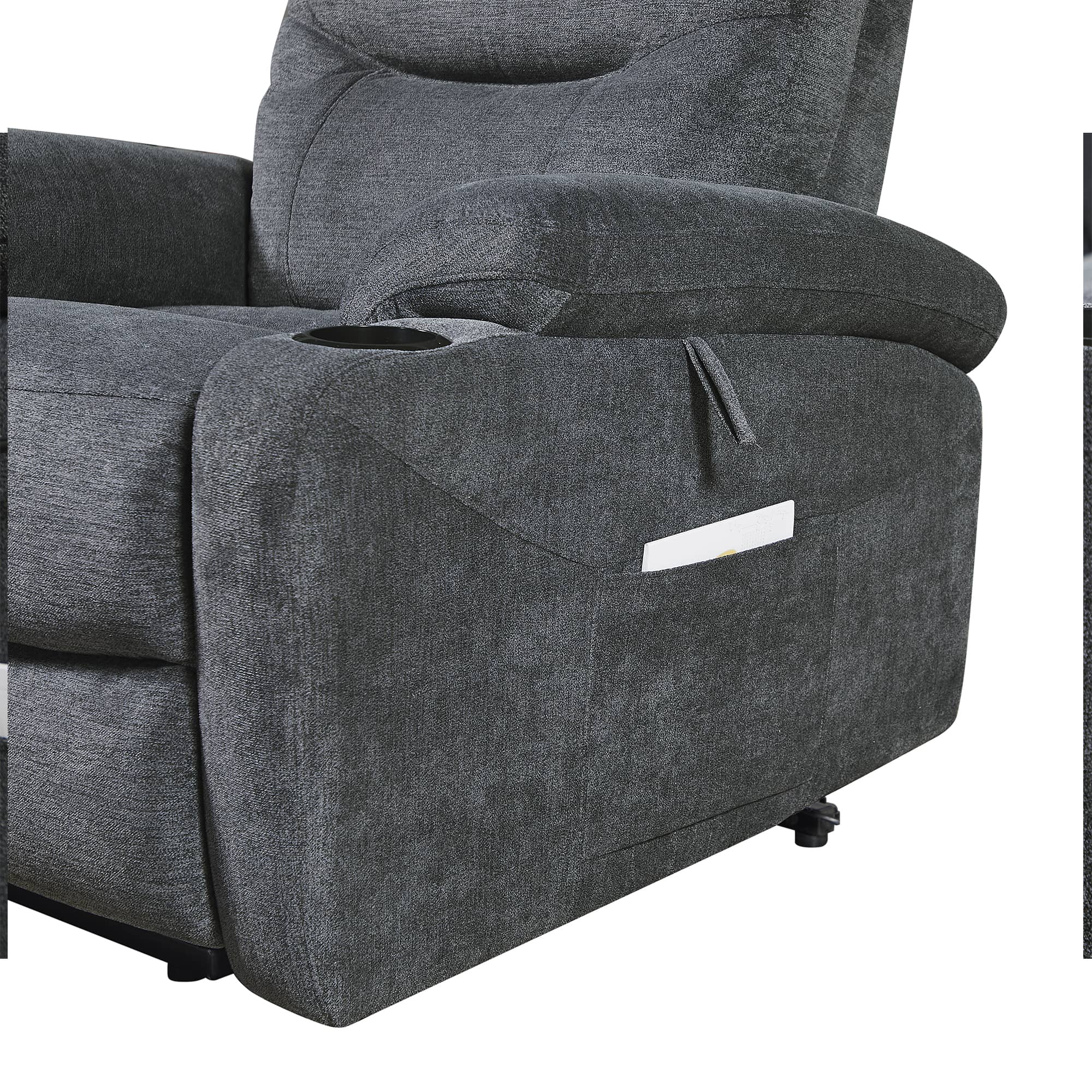 Dark Gray Power Lift Chair Left Side Profile