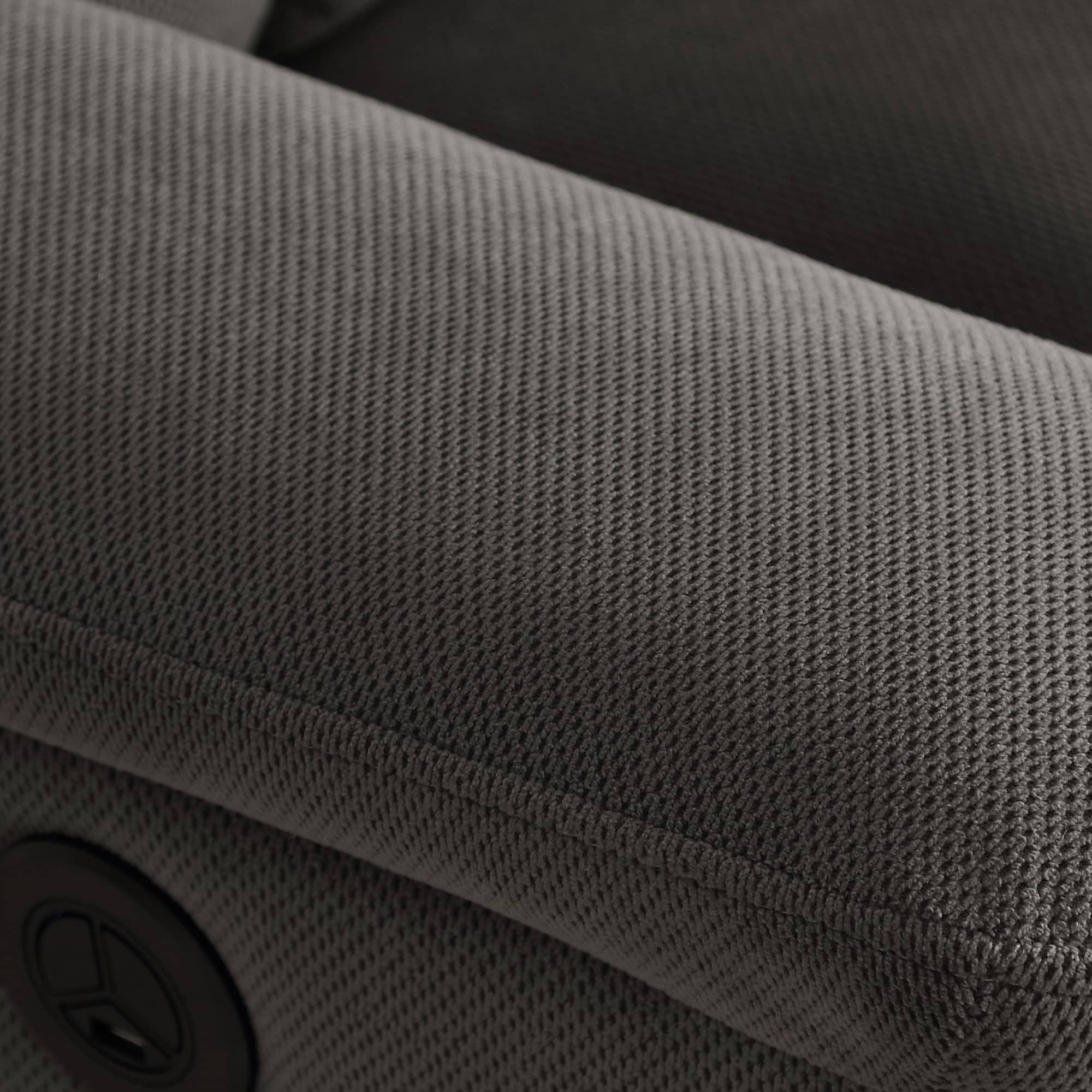 Infinite Position Power Lift Recliner with Heat and Massage, Dark Gray, close up of arm rest