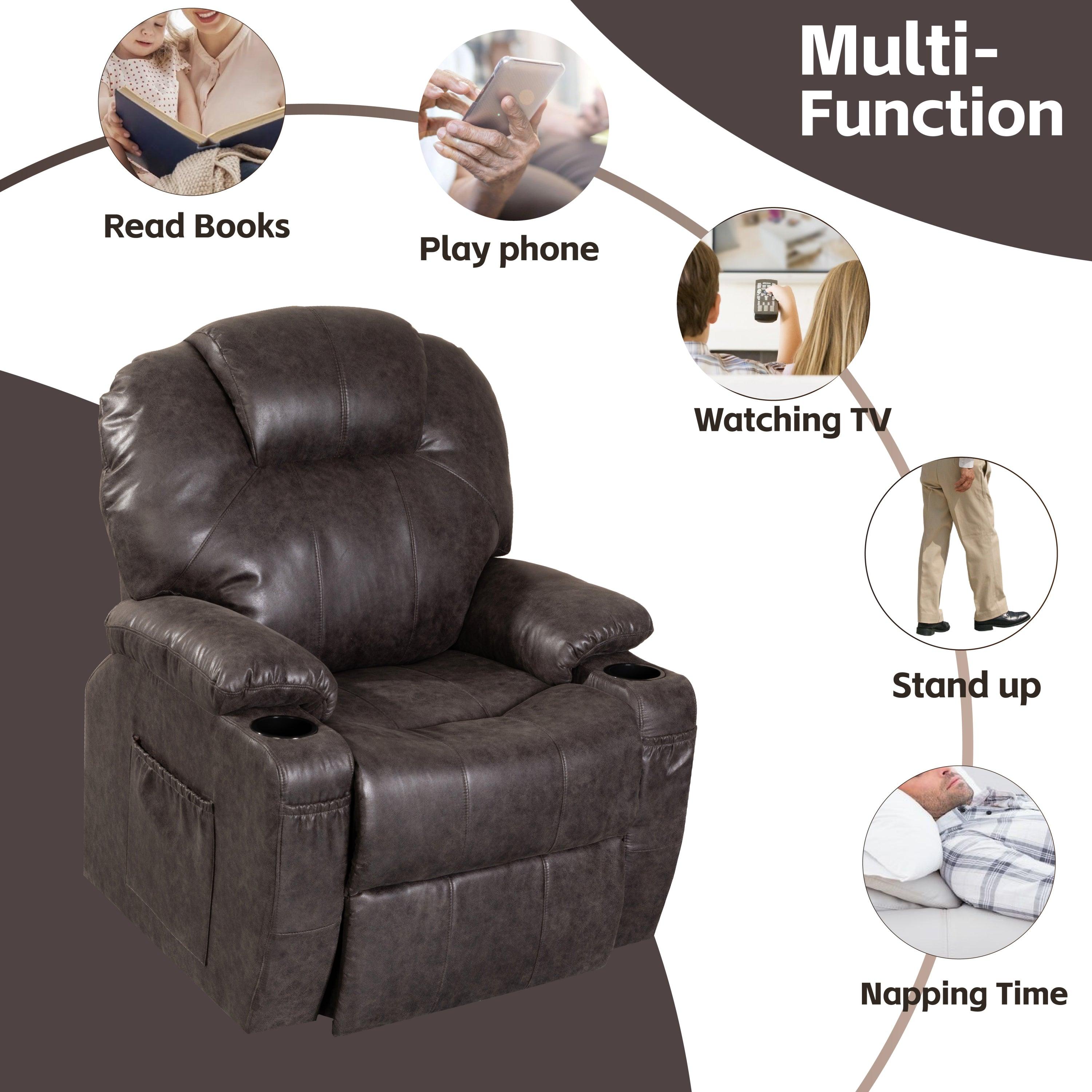 Lift Chair Recliner, Dark Brown