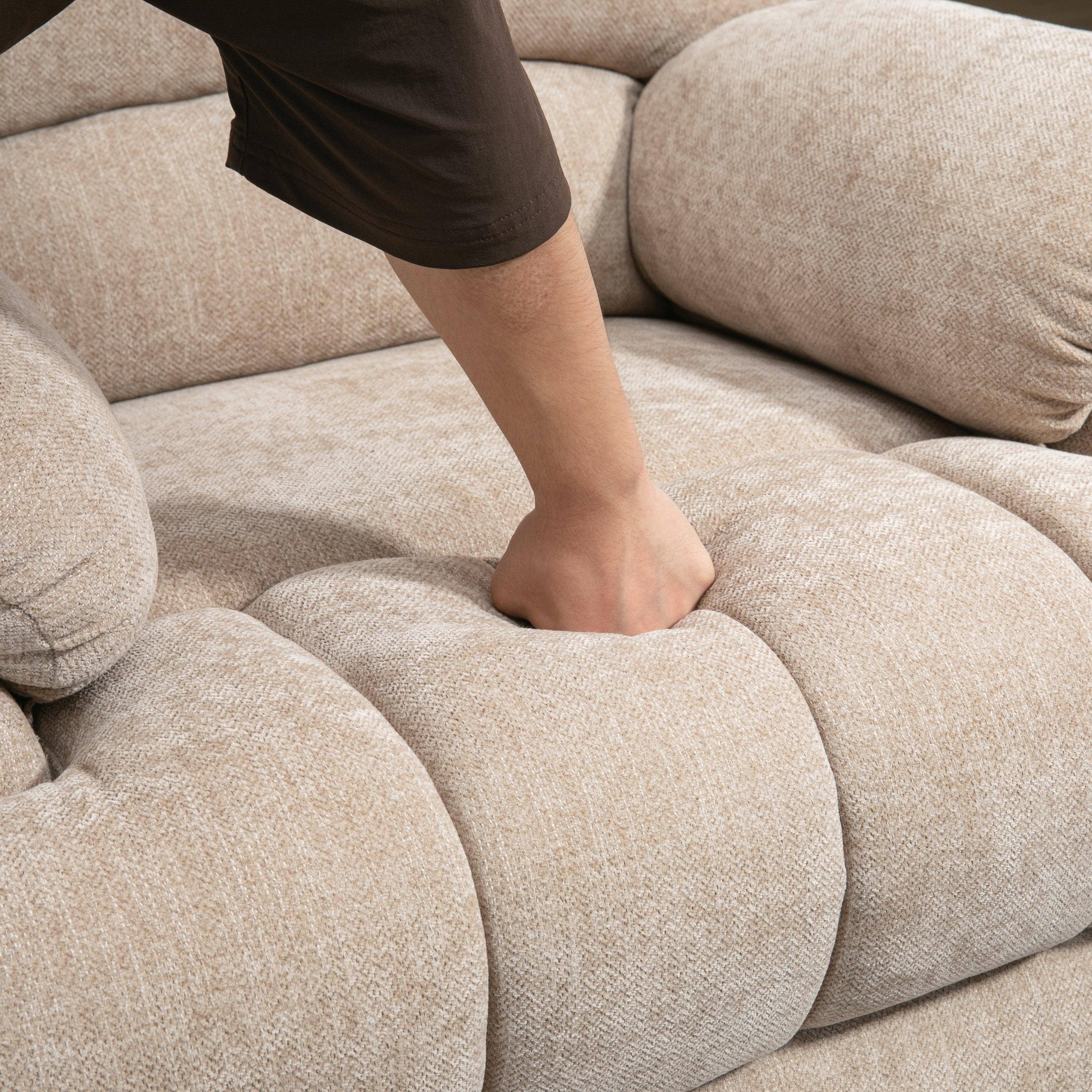Large Power Lift Recliner Chair with Heat and Massage, cushion close up