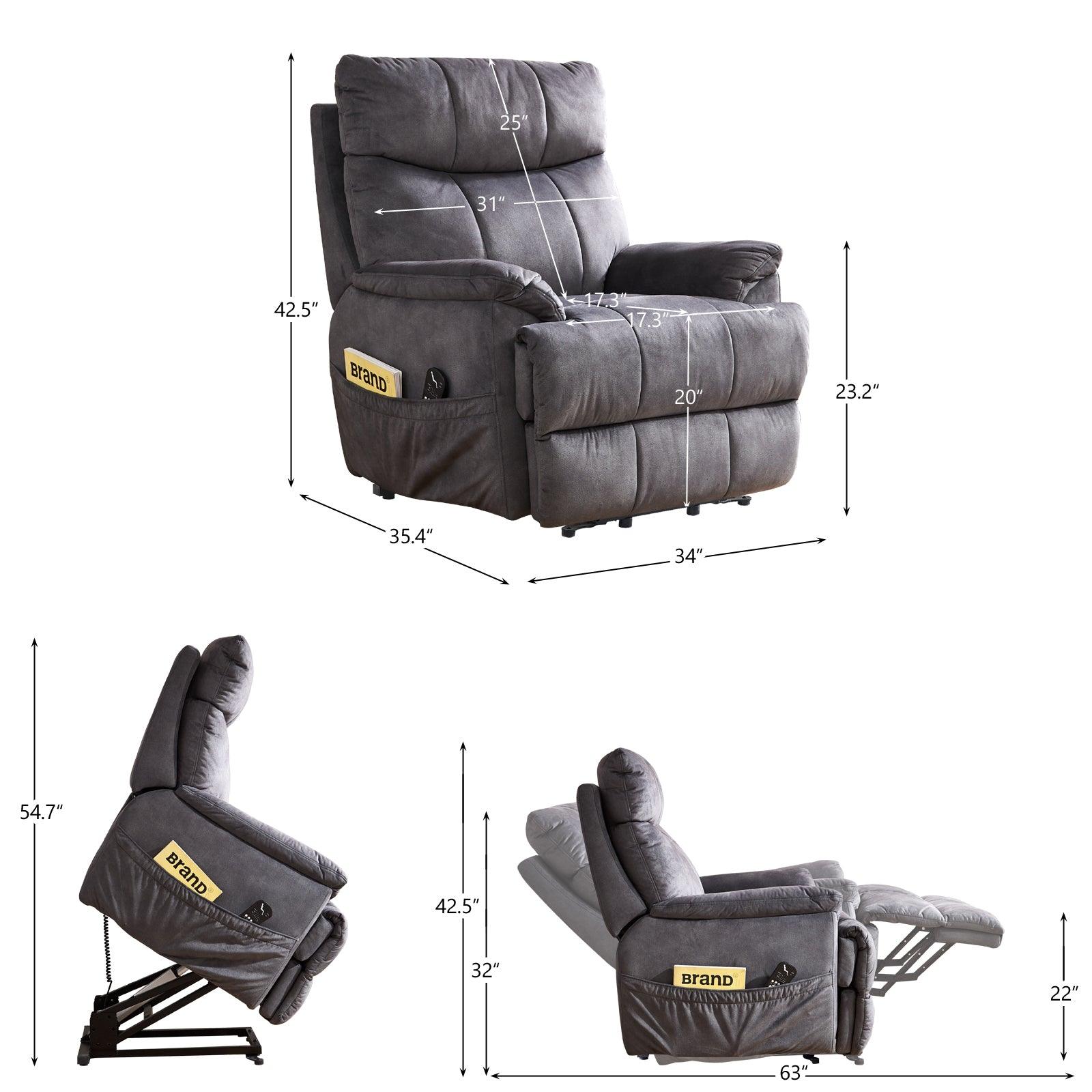 Electric Power Lift Recliner Chair, measurements