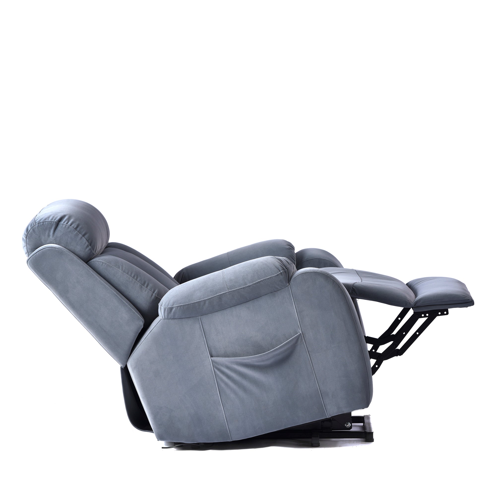 Australia Cashmere Lift Chair Recliner, side view reclined