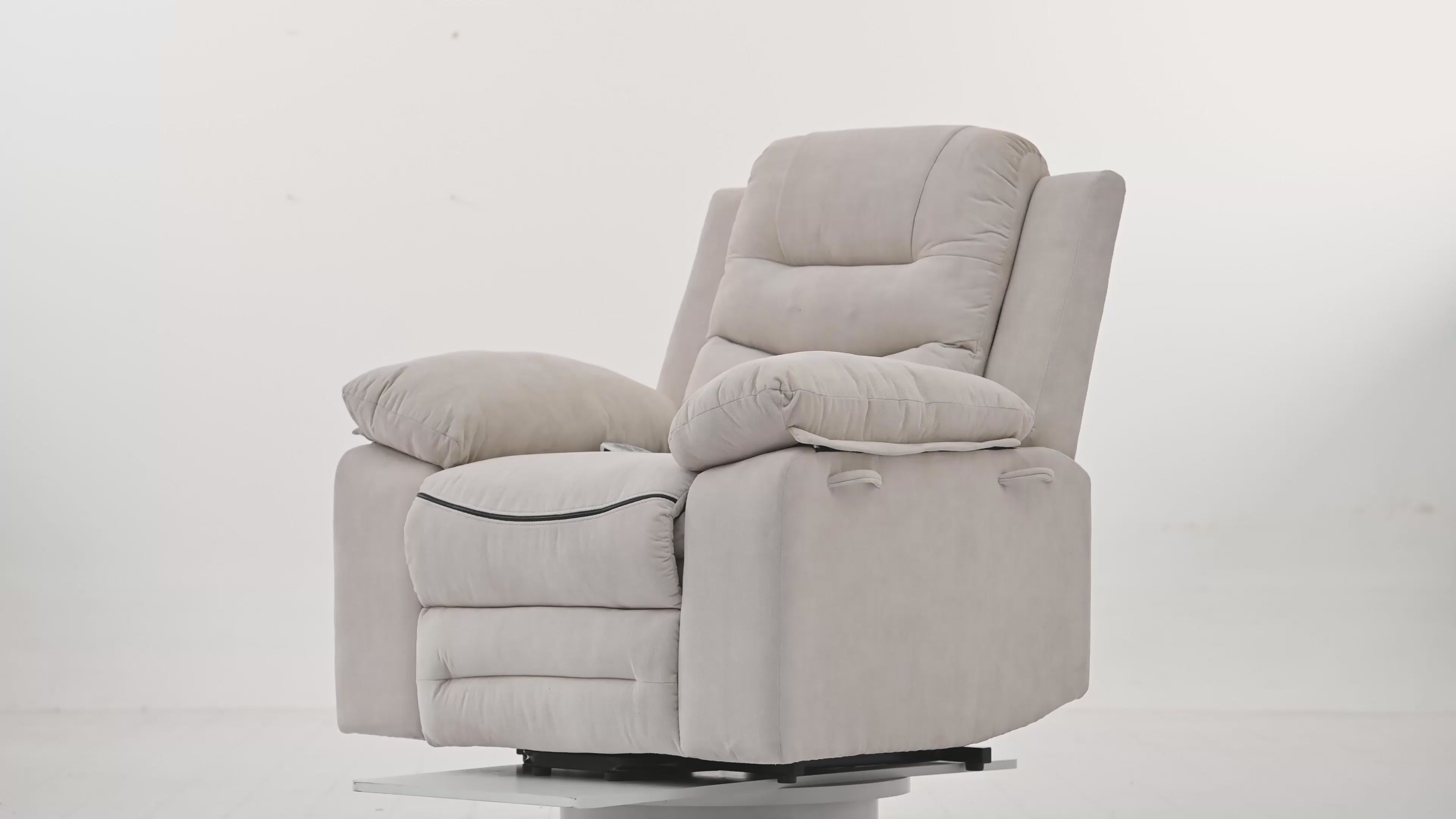 Beige infinite position massage and heat power lift recliner, video
