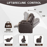 Lift Chair Recliner, Dark Brown
