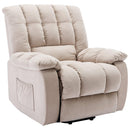 Beige Massage Lift Chair Recliner, seated angle