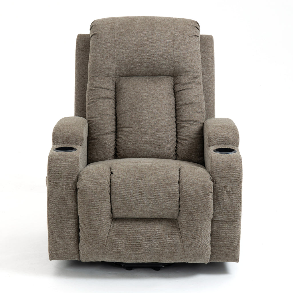 Desert Tan Infinite Position Heavy Duty Power Lift Recliner with Massage and Heat