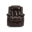 Brown Leather Power Lift Chair, seated, front view