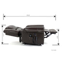 Genuine Leather Power Lift Recliner, lay flat measurements