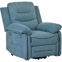 Blue Power Lift Chair Front Profile