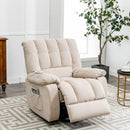 Beige Massage Lift Chair Recliner, reclined