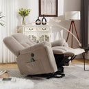 Infinite Position Power Lift Recliner with Heat and Massage, Beige, reclining angle