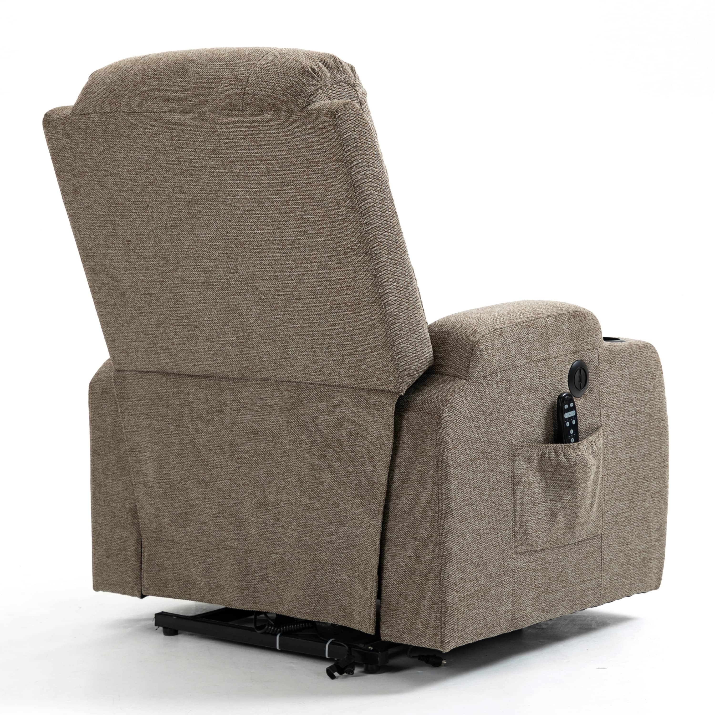 Infinite Position Heavy Duty Power Lift Recliner with Massage and Heat, back view