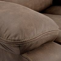 Brown Power Lift Chair Closeup of Extra Wide Armrest 