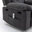 Gray Power Lift Chair Right Side profile with remote in pocket
