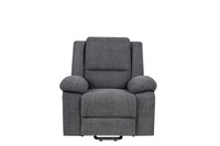 Heavy Duty Power Recliner Chair With Massage and Heating, Grey, front view, seated