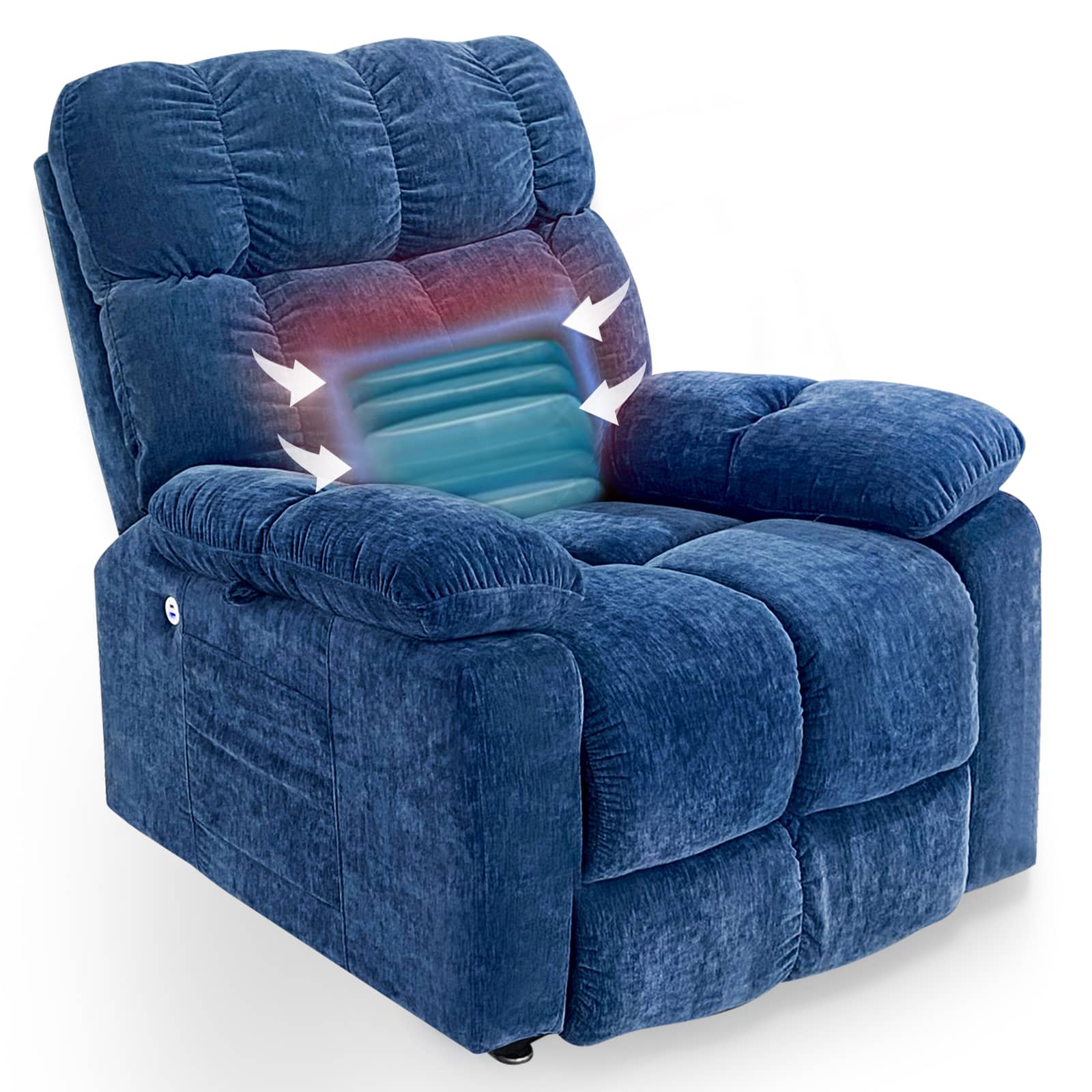 Power Lift Recliner with deep Tissue Massage and Heat, lumbar support