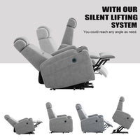 Modern Power Lift Recliner Chair, Light Gray
