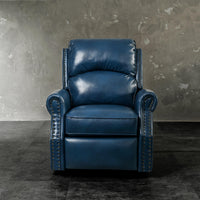 Blue Lift Chair Recliner with massage and heat, front view