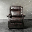 Brown Electric Power Lift Recliner Chair with Massage and Heat, front view seated