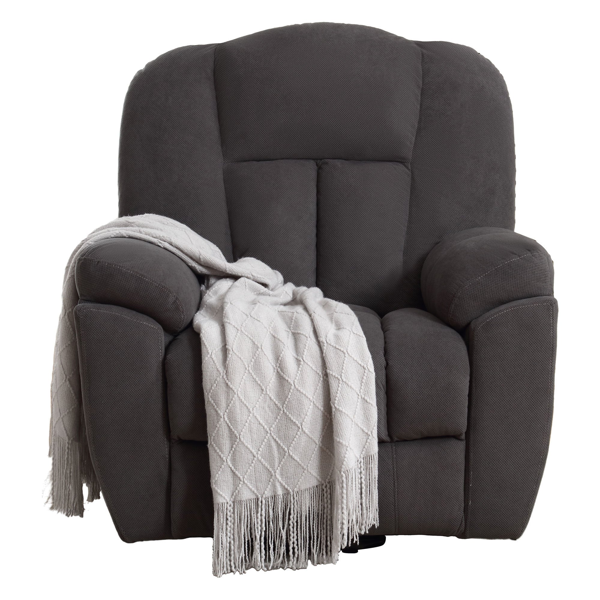 Infinite Position Power Lift Recliner with Heat and Massage, with throw blanket