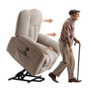 Infinite Position Power Lift Recliner with Heat and Massage, Beige, assists with standing
