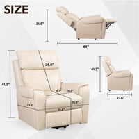 Power Lift Chair, Beige, dimensions