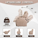 Beige Lift Chair Recliner, angles and weight capacity
