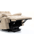 Large Power Lift Recliner Chair with Heat and Massage, foot rest extended close up
