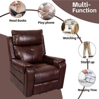 Red Brown Power Lift Recliner, functions