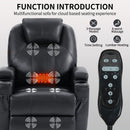Power Lift Recliner Chair with Massage and Lumbar Heating, Black, massage remote