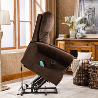 Ultra-Wide Power Lift Recliner with Heat and Massage Therapy, lifted side view