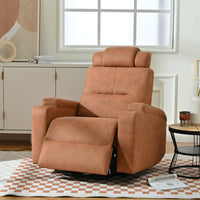 Modern Power Lift Chair Recliner, Orange with footrest extending