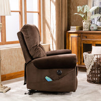Ultra-Wide Power Lift Recliner with Heat and Massage Therapy, seated side view