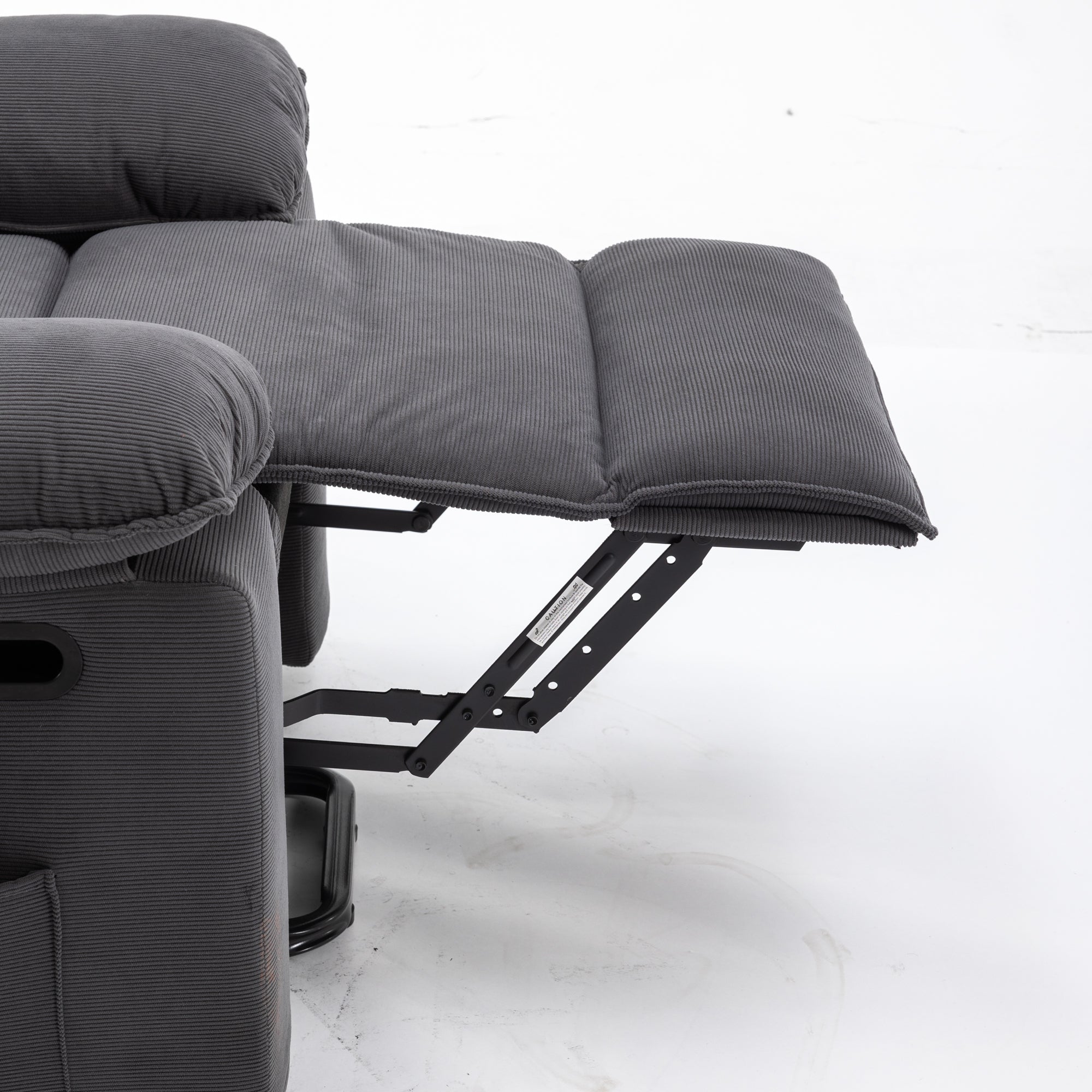 Gray Power Lift Chair with foot extension raised