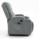 Gray Sky Infinite Position Power Lift Recliner, side view