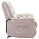 Beige Massage Lift Chair Recliner, side view seated