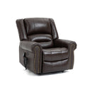 Genuine Leather Power Lift Recliner, seated angle view