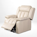 Wide Power Lift Chair Recliner, Beige, reclining