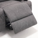 Overstuffed Large Power Lift Recliner with Massage and Heat, Gray, close up, foot rest