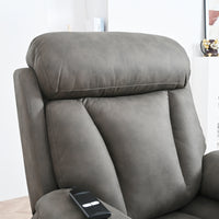 Dark Gray Power Lift Chair Headrest Closeup