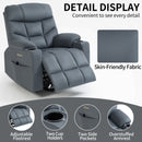 Blue Power Lift Recliner Chair with Vibration Massage and Lumbar Heat, features