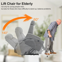 Modern Power Lift Recliner Chair, Light Gray