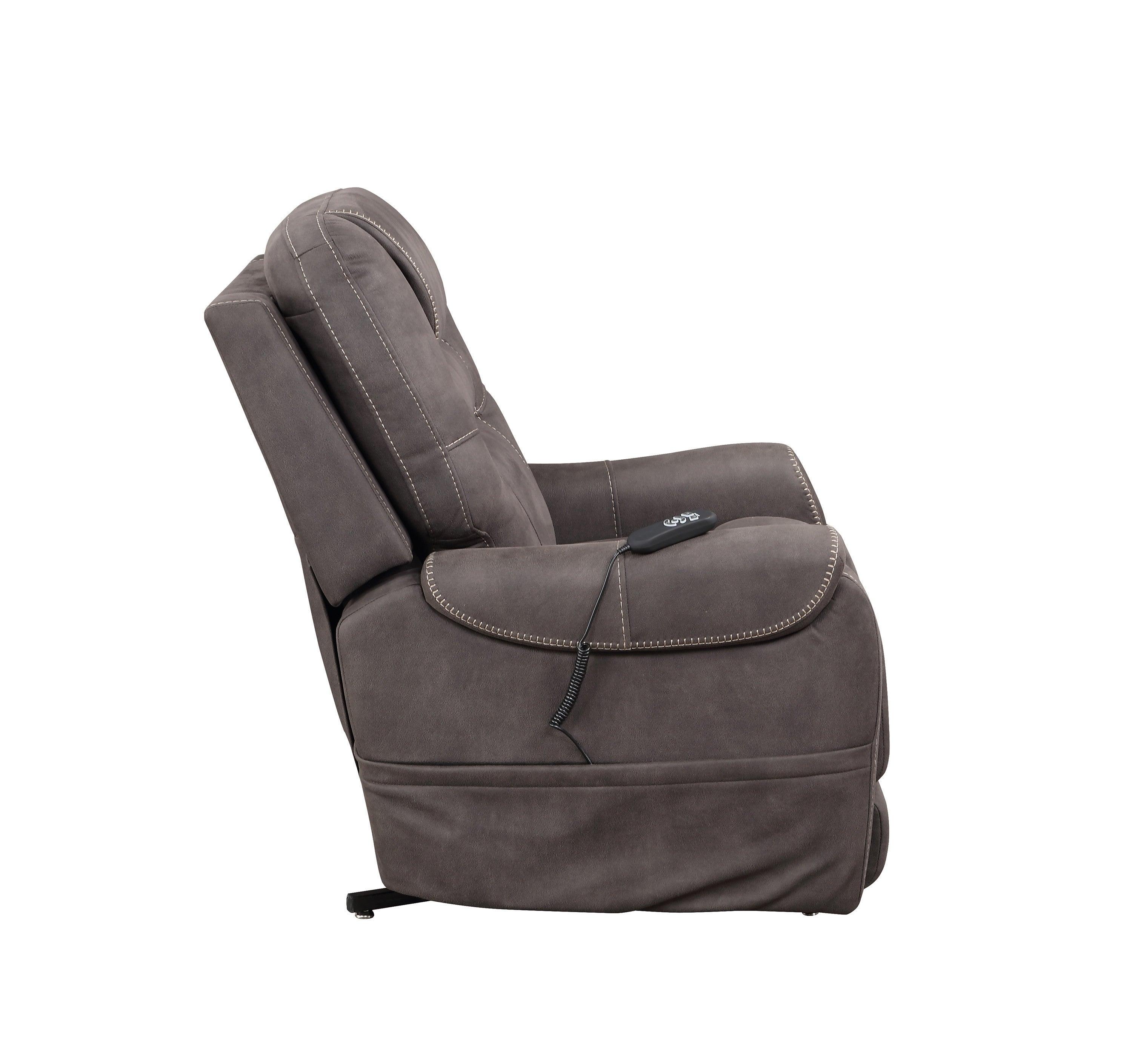 Power Lift Recliner Chair with Zoned Heat and Adjustable Headrest, seated side view